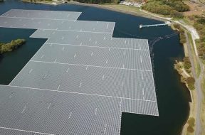 In land-scarce Southeast Asia, solar power panels float on water