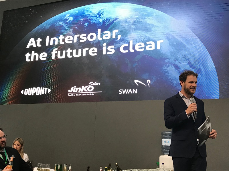 JinkoSolar Officially Launches New Bifacial Module with New Transparent DuPont Backsheet at Intersolar Europe 2019