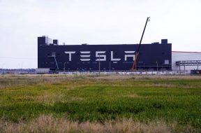 FILE PHOTO: Gigafactory of electric carmaker Tesla Inc is seen in Shanghai