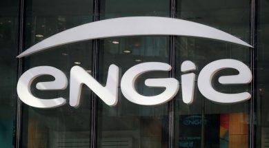 FILE PHOTO: Logo of Engie on the company headquarters at la Defense business and financial district