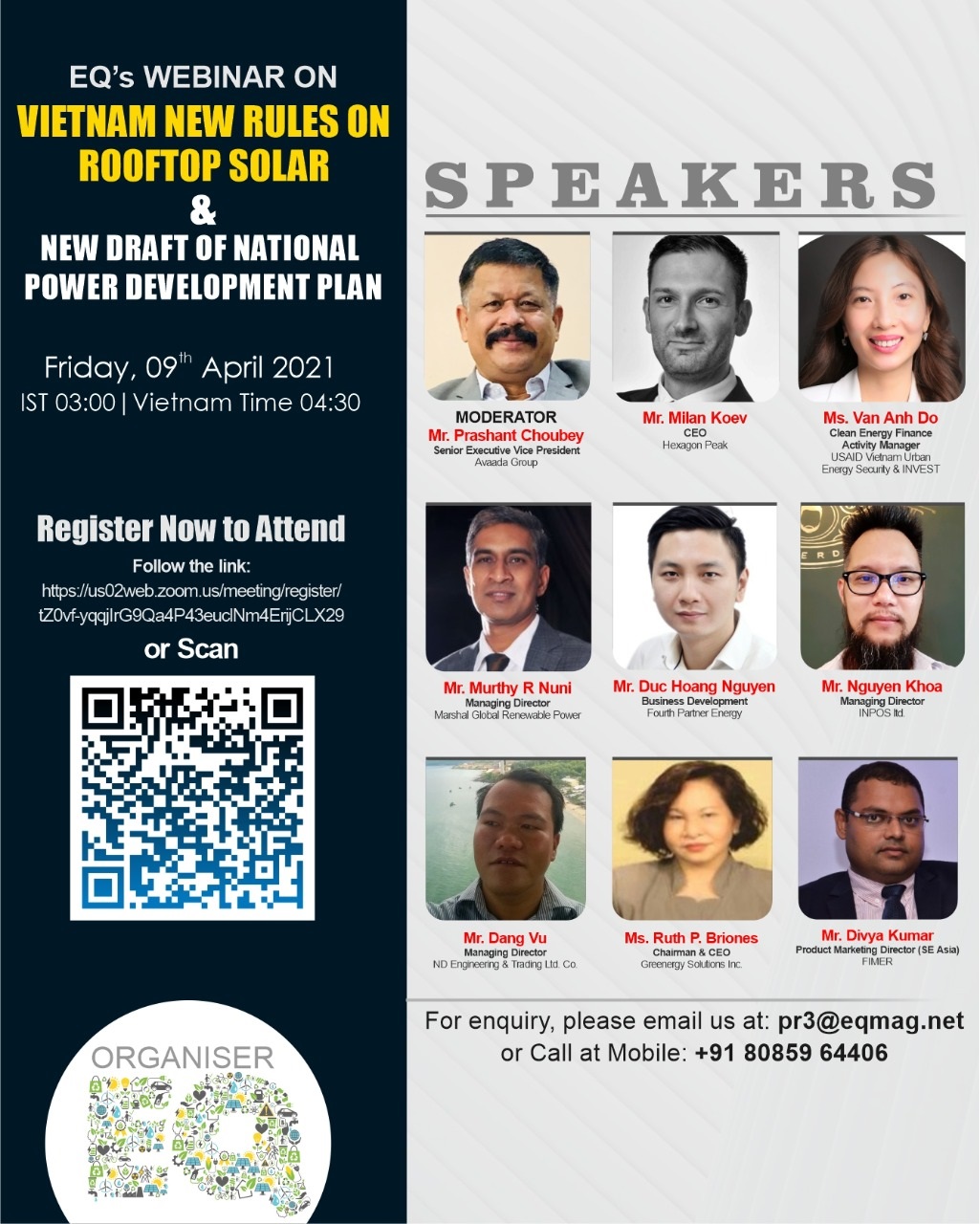 EQ Webinar on Vietnam New Rules on RoofTop Solar & New Draft of National Power Development Plan on Friday April 09th from 03:00 PM Onwards….Register Now !!!