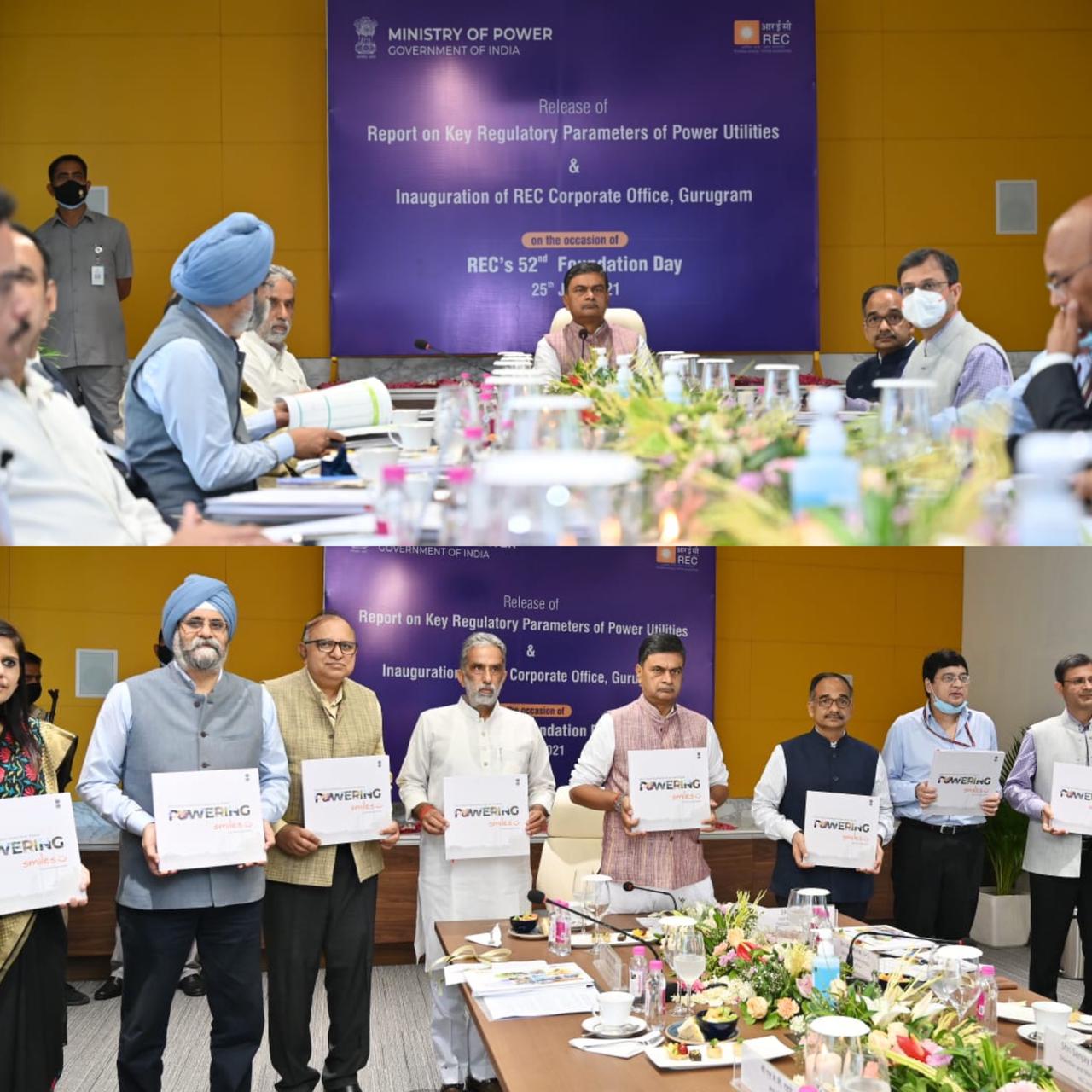 Union Power Minister And Minister of State For Power Release a Report on Key Regulatory Parameters of Power Utilities As Part of Azadi Ka Amrit Mahotsav