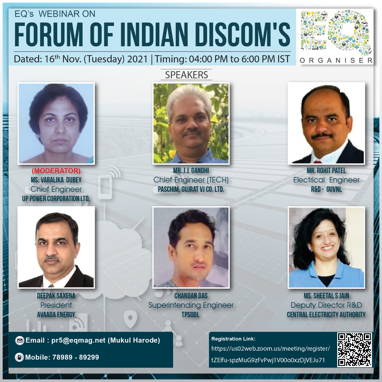 EQ Webinar on Forum of Indian DISCOMS On Tuesday November 16th From 4:00 PM Onwards…. Register Now !!!