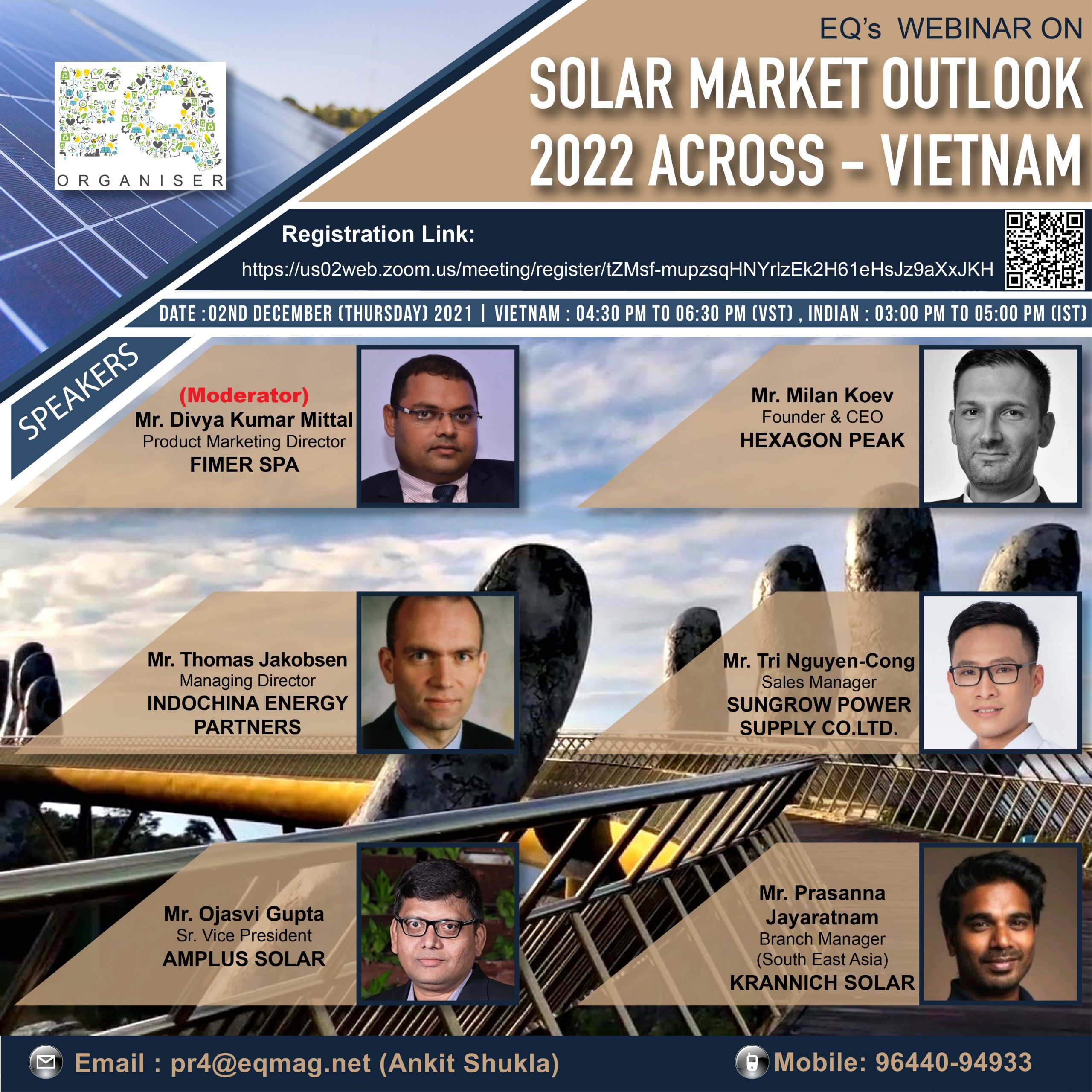 EQ Webinar on Vietnam 2022 Solar Market Outlook 2nd December 2021(Thursday) From 4:30 PM Onwards….Registered Now !!!