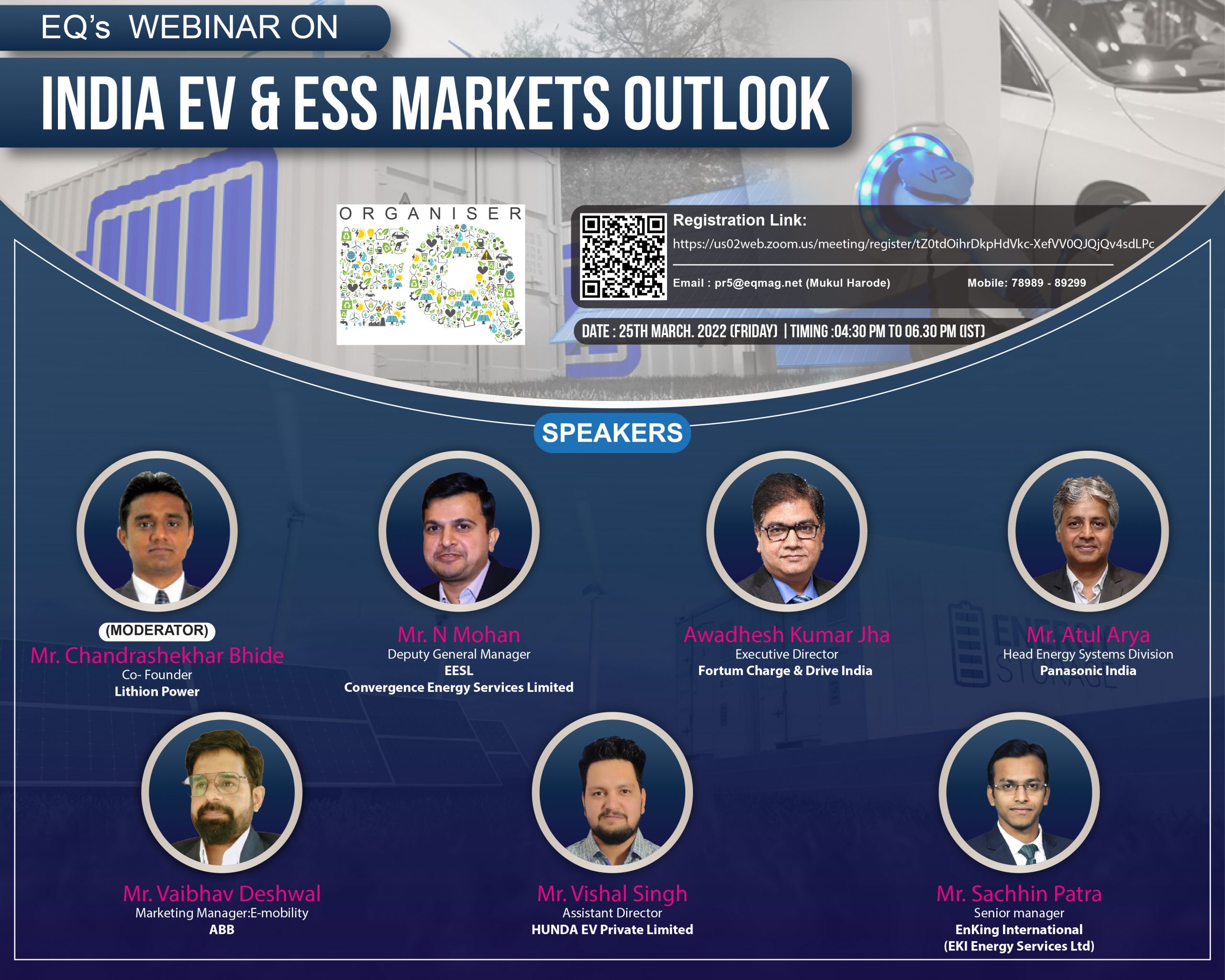 EQ Webinar on India EV & ESS Markets Outlook 25th March 2022 (Friday) 4:30 PM Onwards….Register Now!