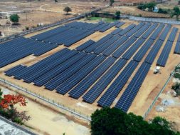 Completed, this 3,001 kWp fixed tilt ground mount at Suryalakshmi Cotton Mills Ltd. in Hyderabad, India