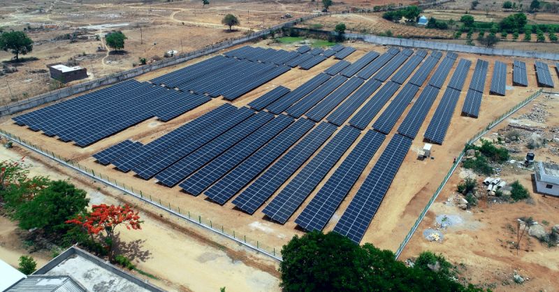 Completed, this 3,001 kWp fixed tilt ground mount at Suryalakshmi Cotton Mills Ltd. in Hyderabad, India – EQ Mag Pro