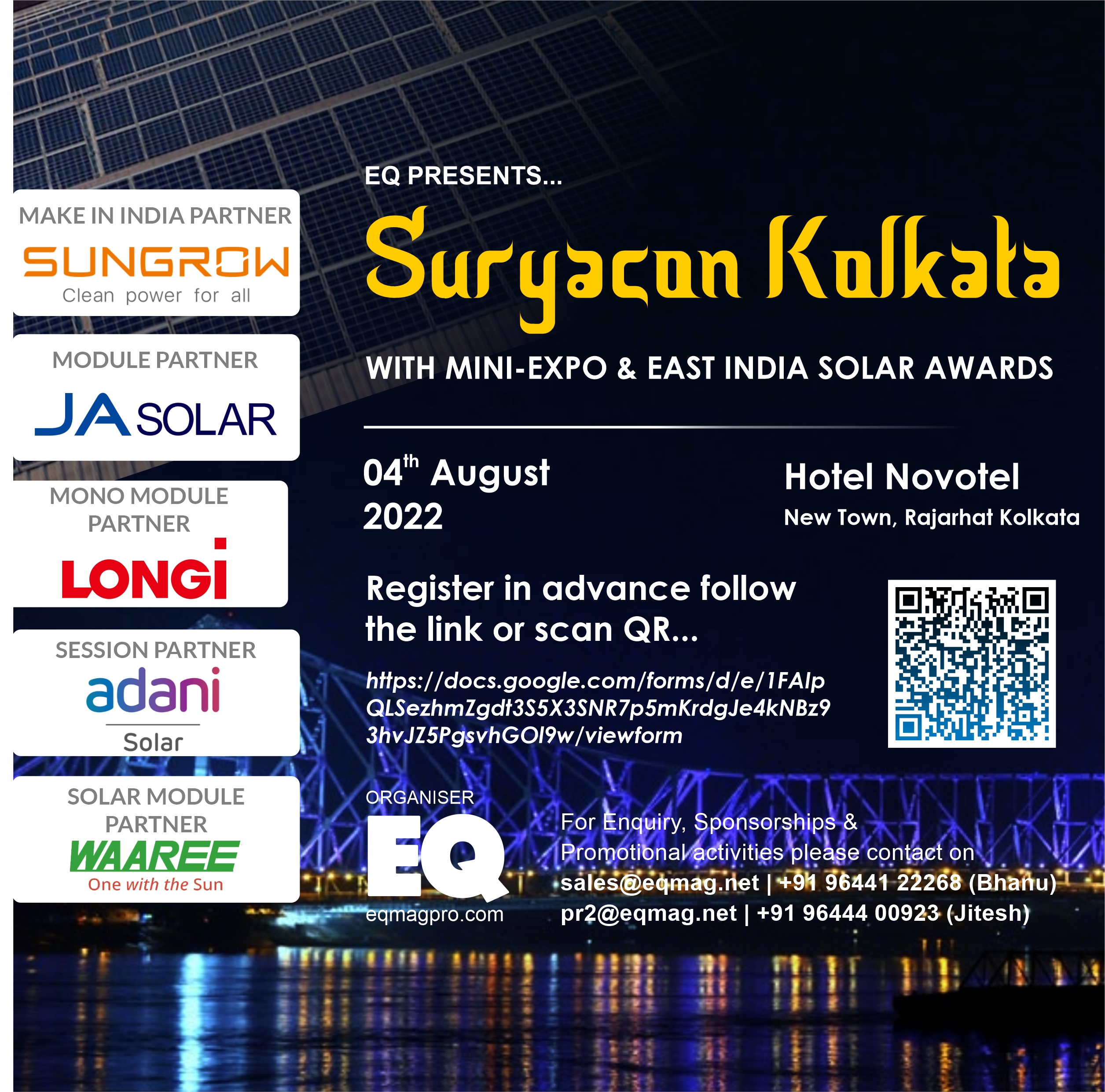 KOLKATA SuryaCon Conference, Mini-Expo + EAST India Solar Awards