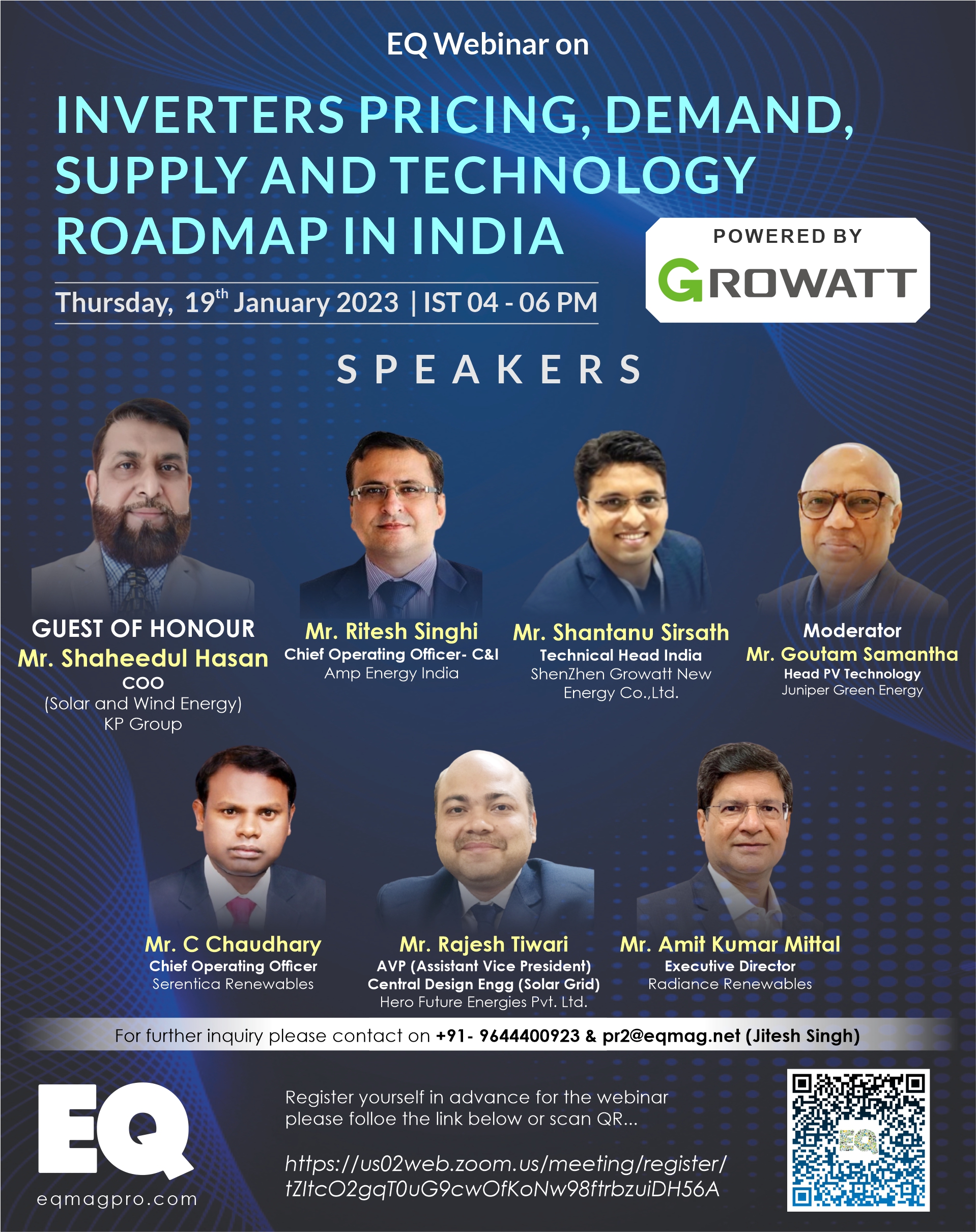 EQ Webinar on Inverters Pricing, Demand, Supply & Tech RoadMap in India Powered by GROWATT 19th January 2022 (Thursday) 4:00 PM Onwards….Register Now!
