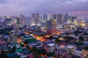 Photo of the  Makati skyline as seen from the north. The Makati Central Business District, also known as the Makati CBD, is the leading financial and central business district in the Philippines located at the heart of Makati in Metro Manila.