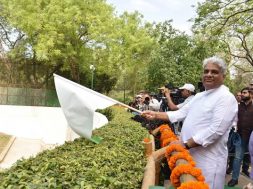 Shri Bhupender Yadav releases white tiger cubs in arena of white tiger enclosure in National Zoological Park, New Delhi