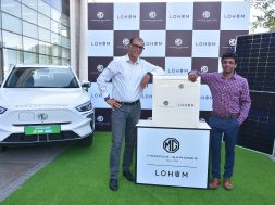 Mr. Rajeev Chaba CEO Emeritus of MG Motor India with Rajat Verma, Founder & CEO of LOHUM collaboration to develop the concept of second-life solutions for batteries