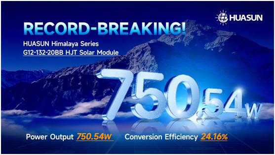 750.54W! Huasun Achieves Remarkable Milestone with Record-Breaking Power Output of HJT Solar Modules – EQ