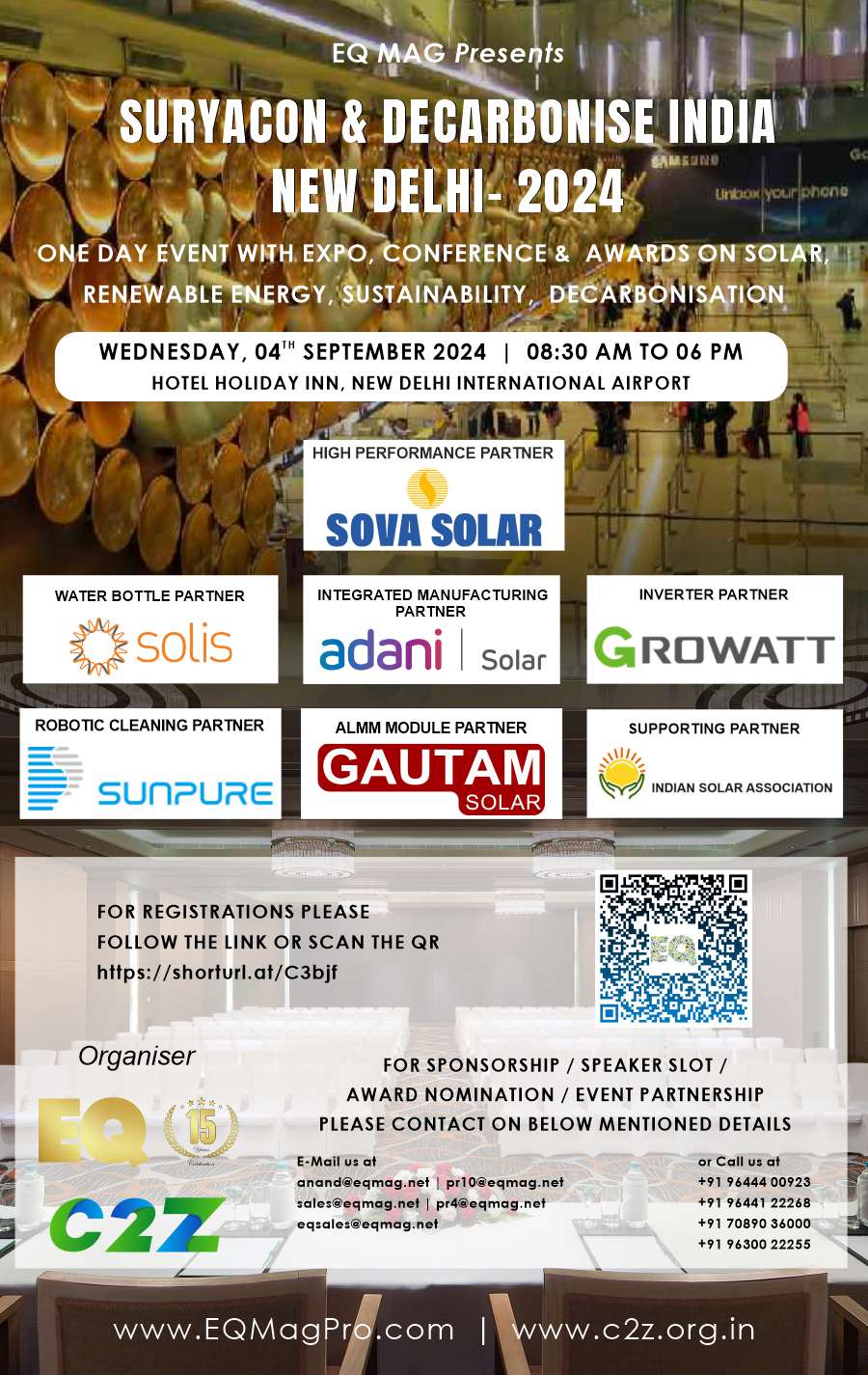 SuryaCon & DeCarbonise India – New Delhi – One Day Event with Expo, Conference & Awards on Solar, Renewable Energy, Sustainability, DeCarbonisation, Carbon Neutrality, Net Zero